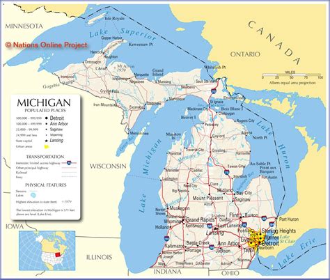 Map of the Upper Peninsula Michigan